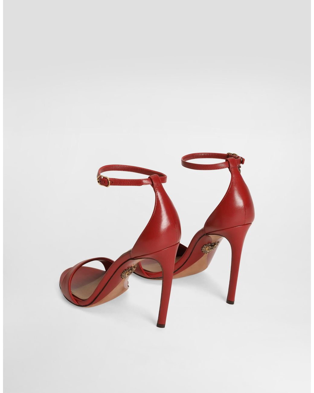 Dolce & Gabbana White Polished Goatskin Sandals