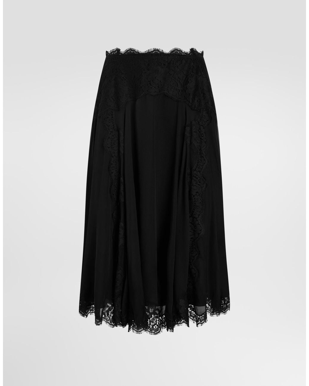 Dolce & Gabbana Black Chiffon Skirt