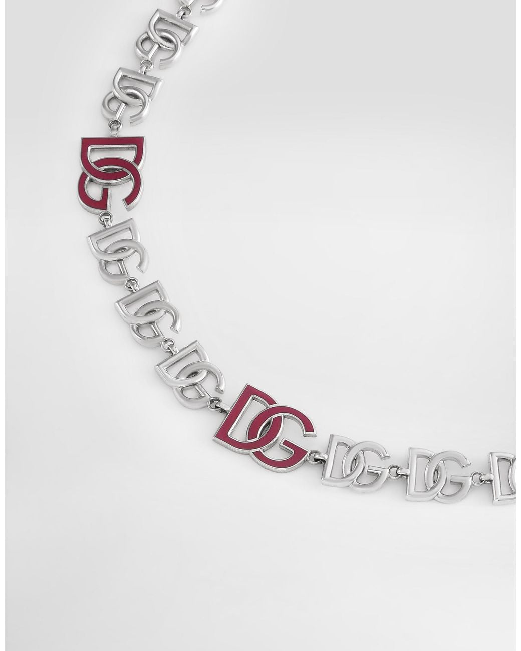 Dolce & Gabbana Metallic Logo-Lettering Polished Necklace