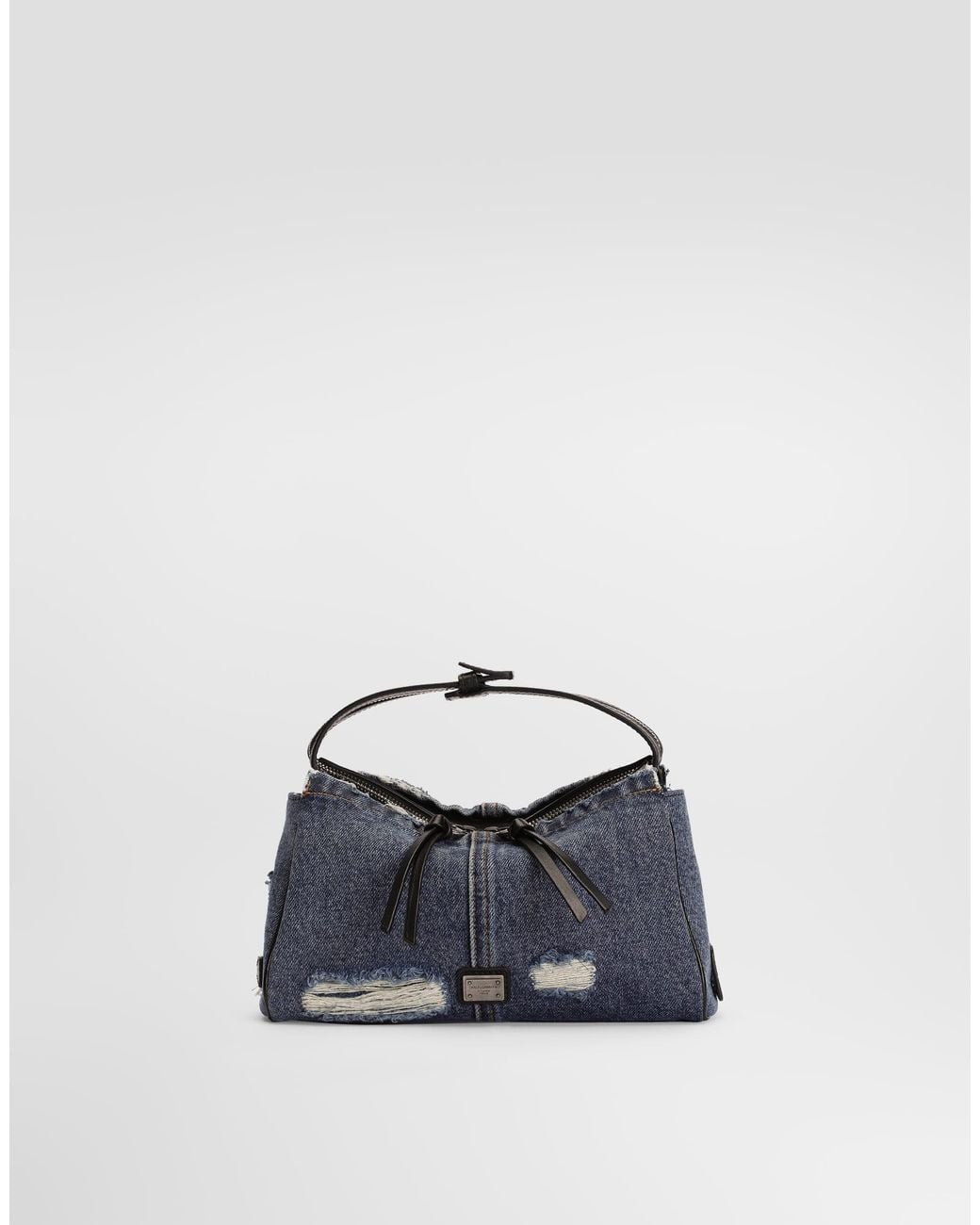 Dolce & Gabbana Blue Vittoria Denim Patchwork Shoulder Bag for men