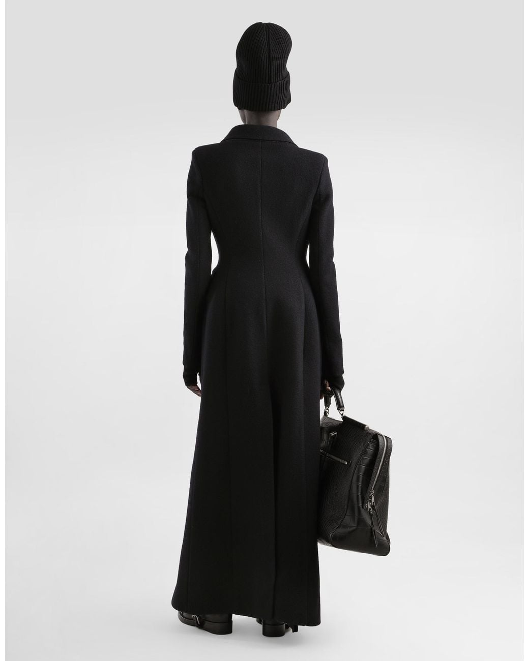 Dolce & Gabbana Black Double-Breastedwool Coat