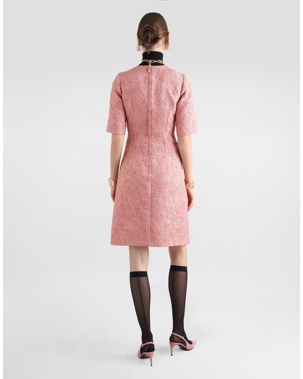 Dolce & Gabbana Pink Fit-And-Flare Midi Dress