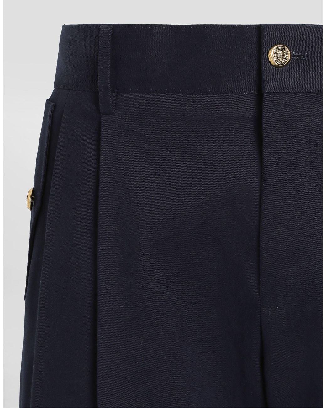 Dolce & Gabbana Blue Cotton Trousers for men