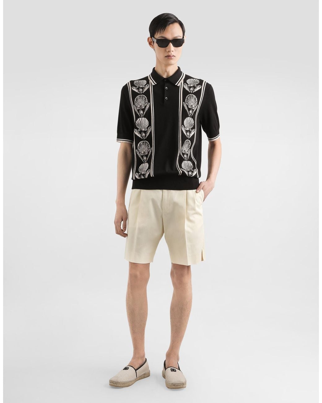 Dolce & Gabbana Natural Cotton Gabardine Bermuda Shorts for men