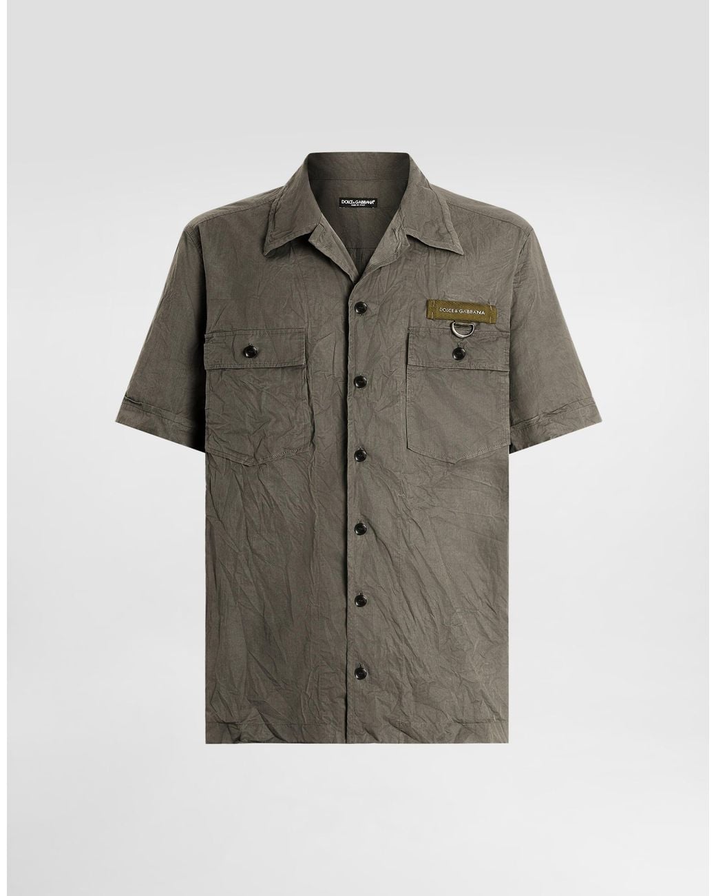 Dolce & Gabbana Gray Canvas Shirt for men