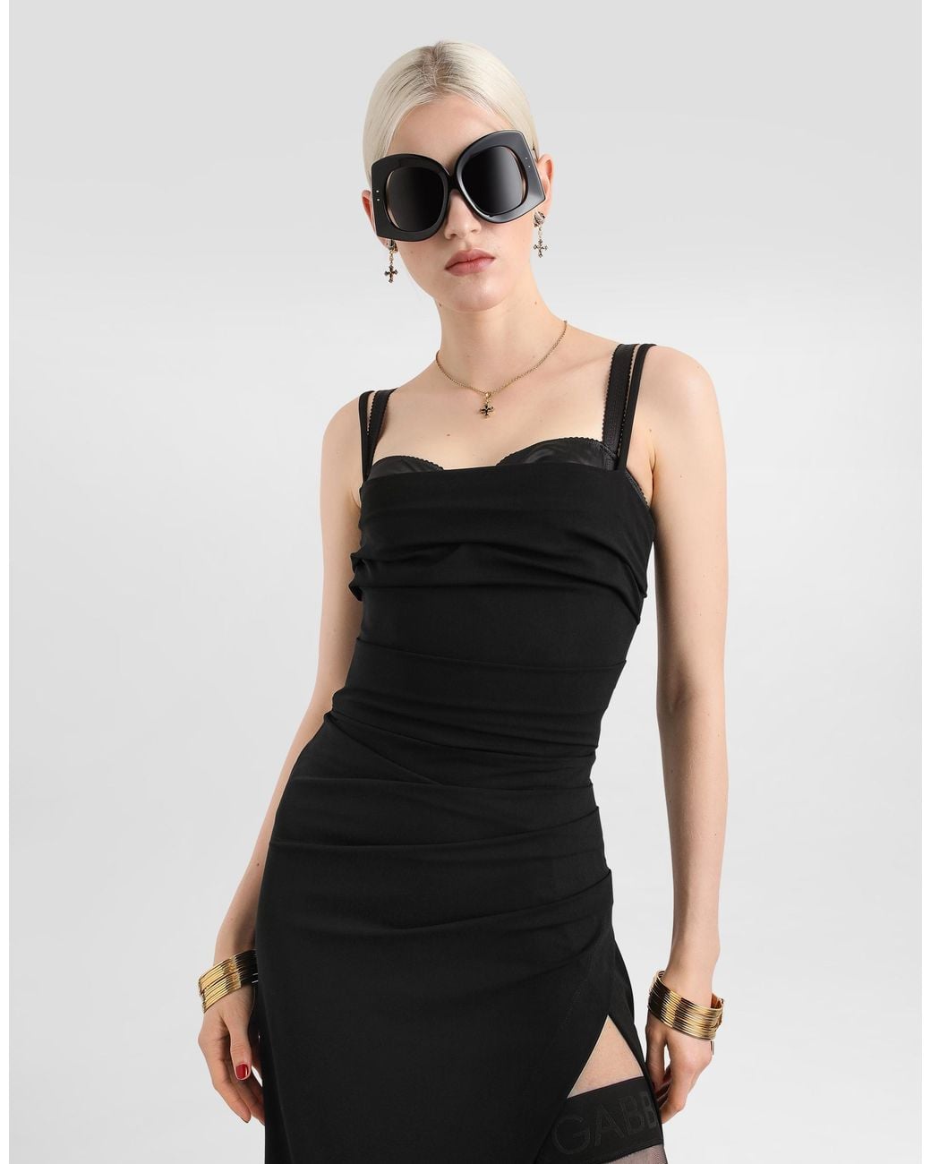 Dolce & Gabbana Black Viscose Jersey Dress