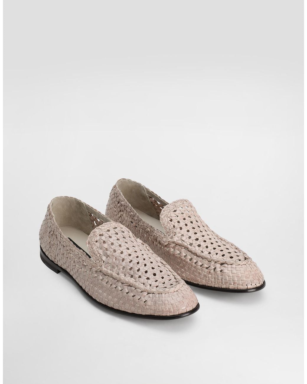 Dolce & Gabbana Natural Polished Goatskin Slippers for men