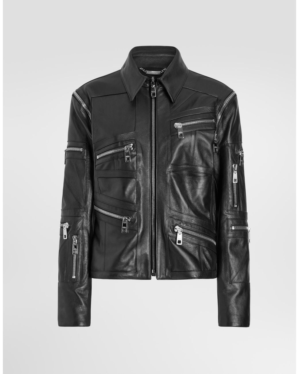 Dolce & Gabbana Black Nappa Leather Jacket