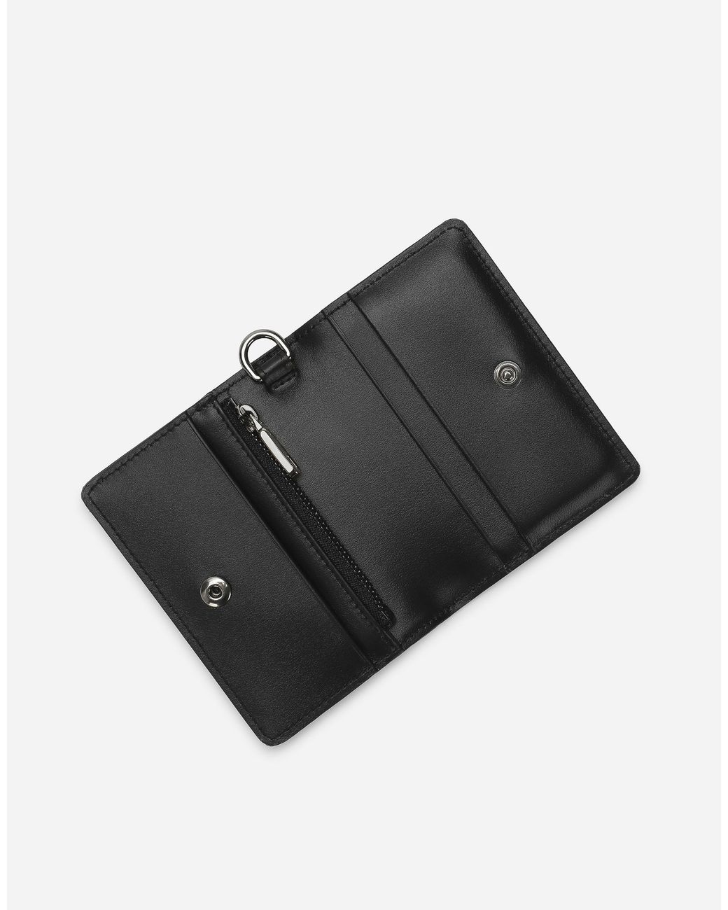 Dolce & Gabbana White Logo-Print Leather Cardholder for men