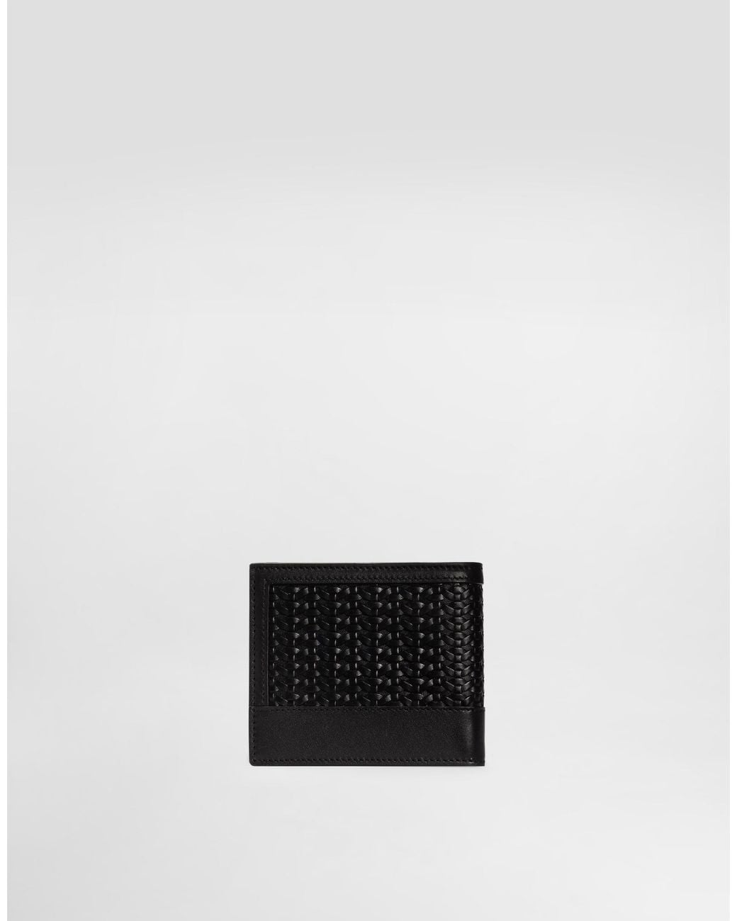 Dolce & Gabbana White Woven Plongé Calfskin Wallet for men