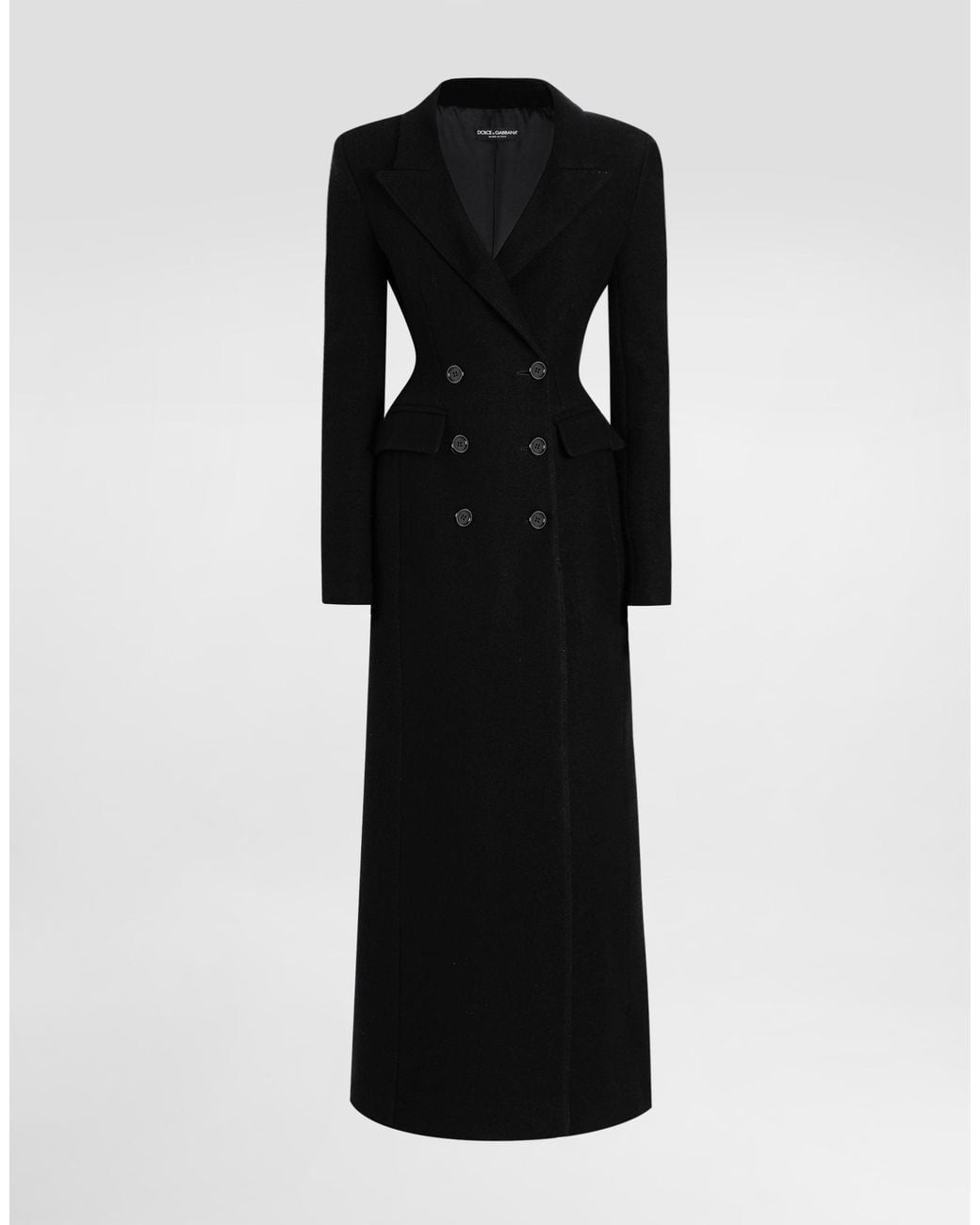 Dolce & Gabbana Black Double-Breastedwool Coat