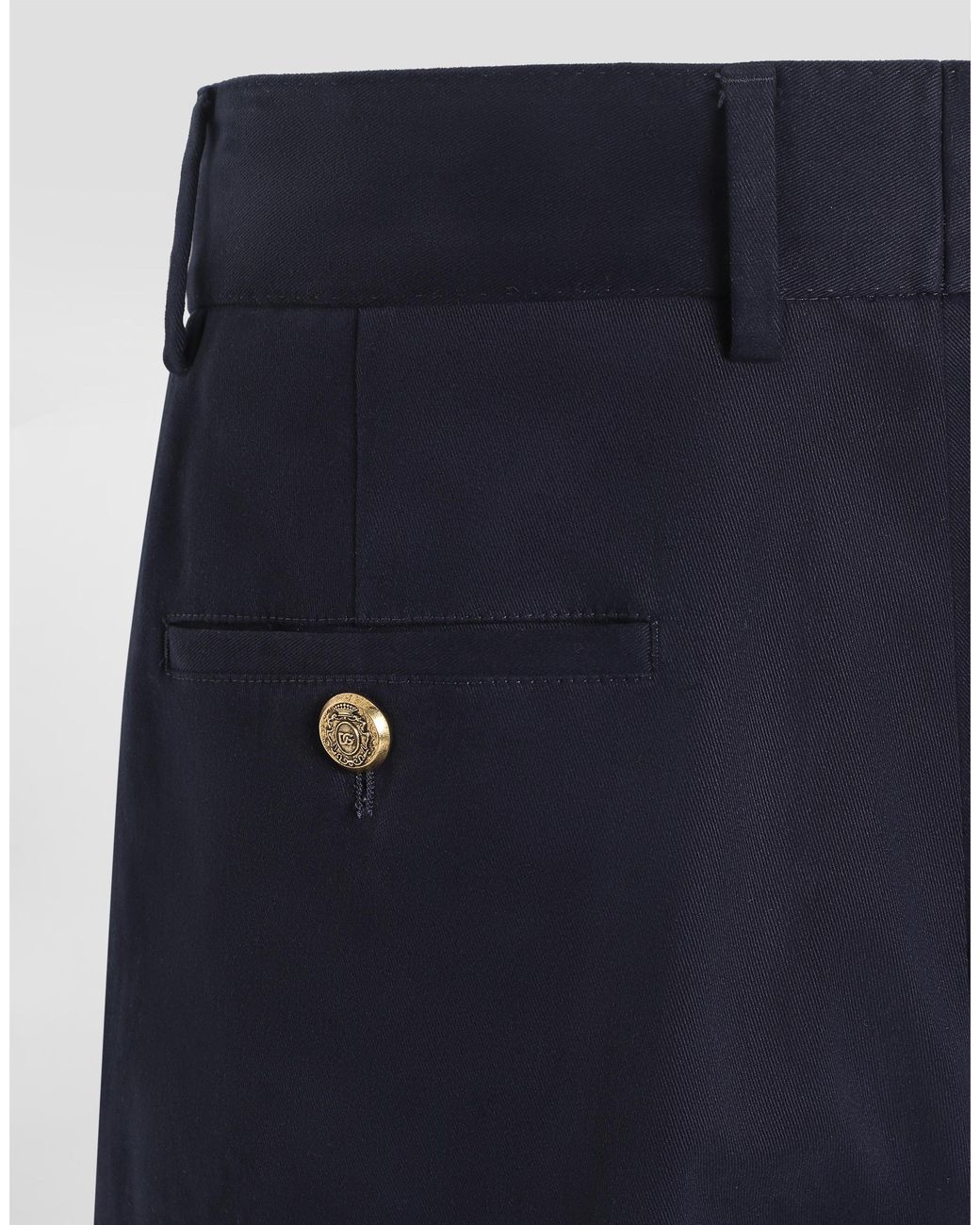 Dolce & Gabbana Blue Cotton Trousers for men