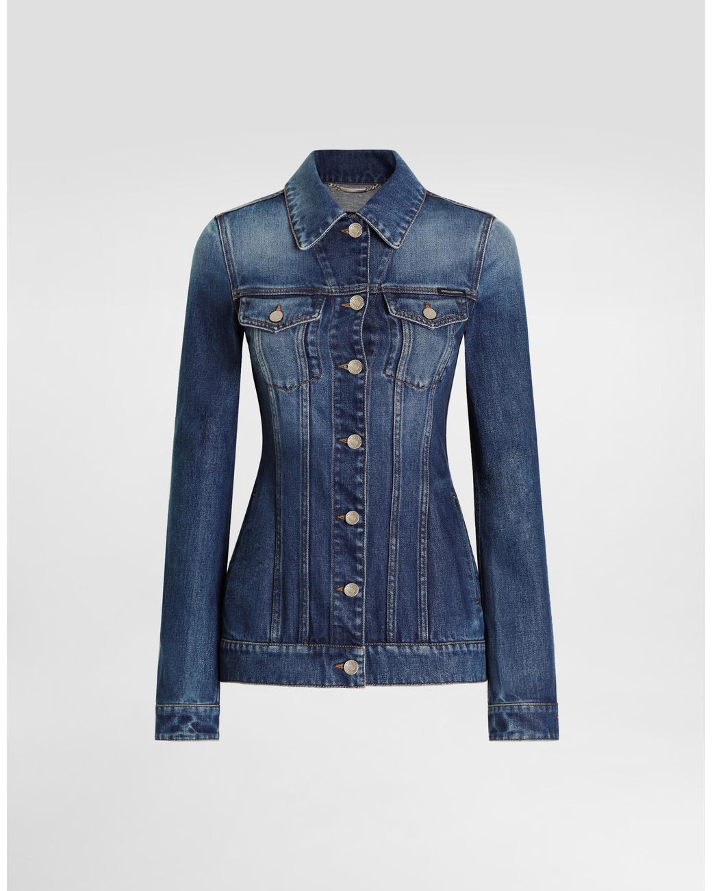 Dolce & Gabbana Blue Denim Single-Breasted Jacket