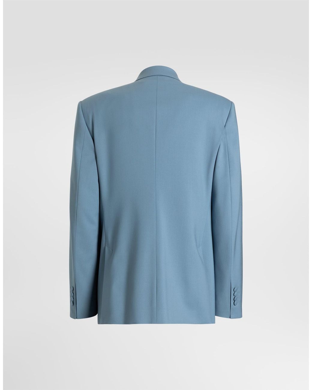 Dolce & Gabbana Blue Double-Breasted Sinatra Wool Gabardine Jacket for men