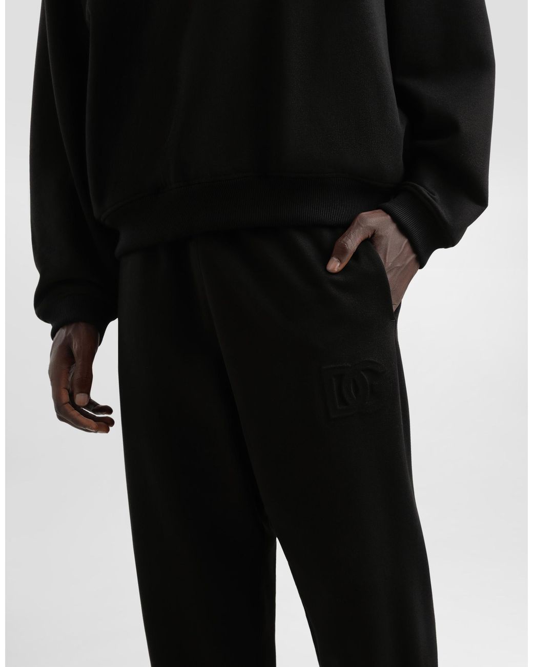 Dolce & Gabbana Jogginghose Aus Stretchjersey Mit Stickerei in Black für Herren