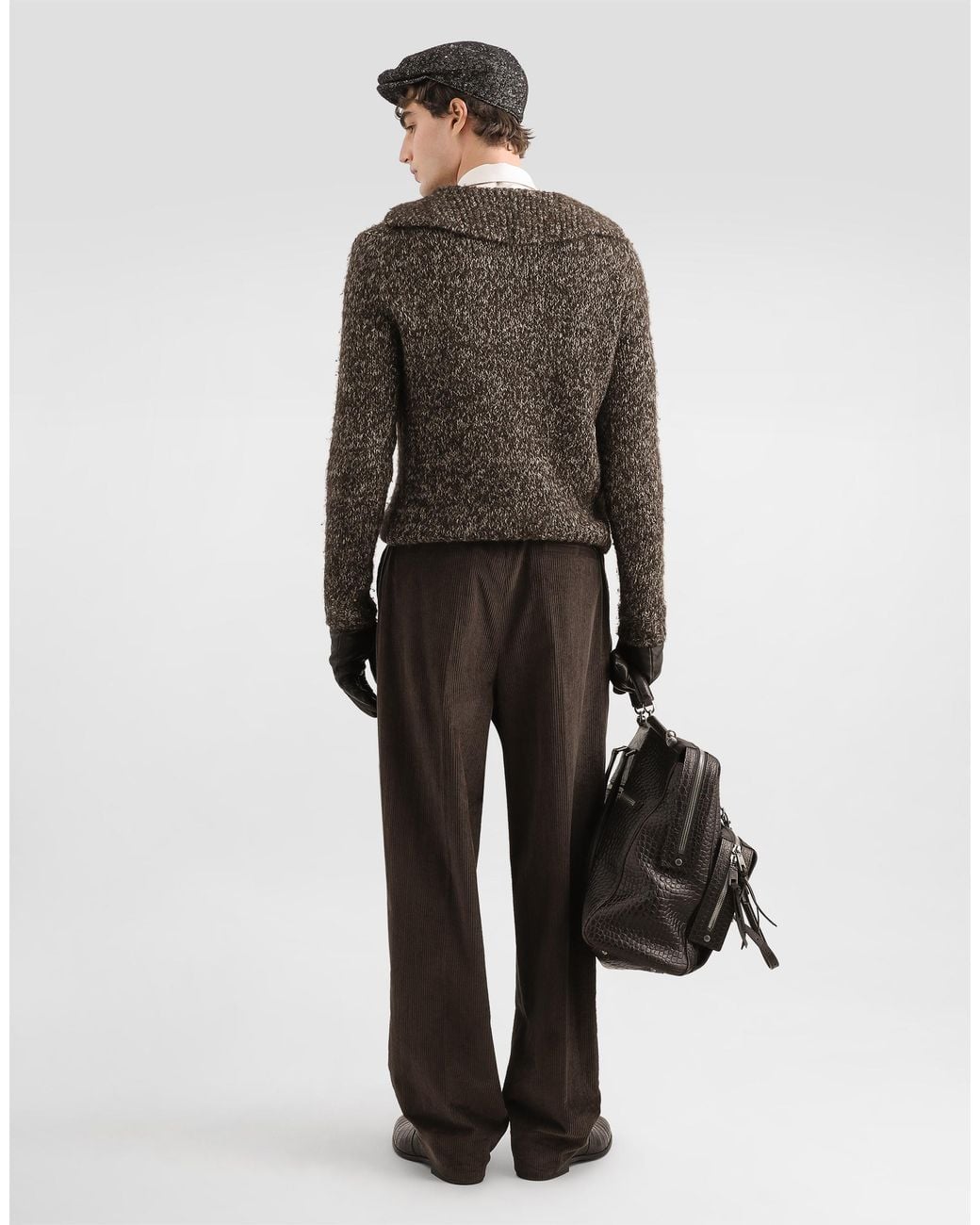 Dolce & Gabbana Gray Alpaca Blend Polo Shirt for men