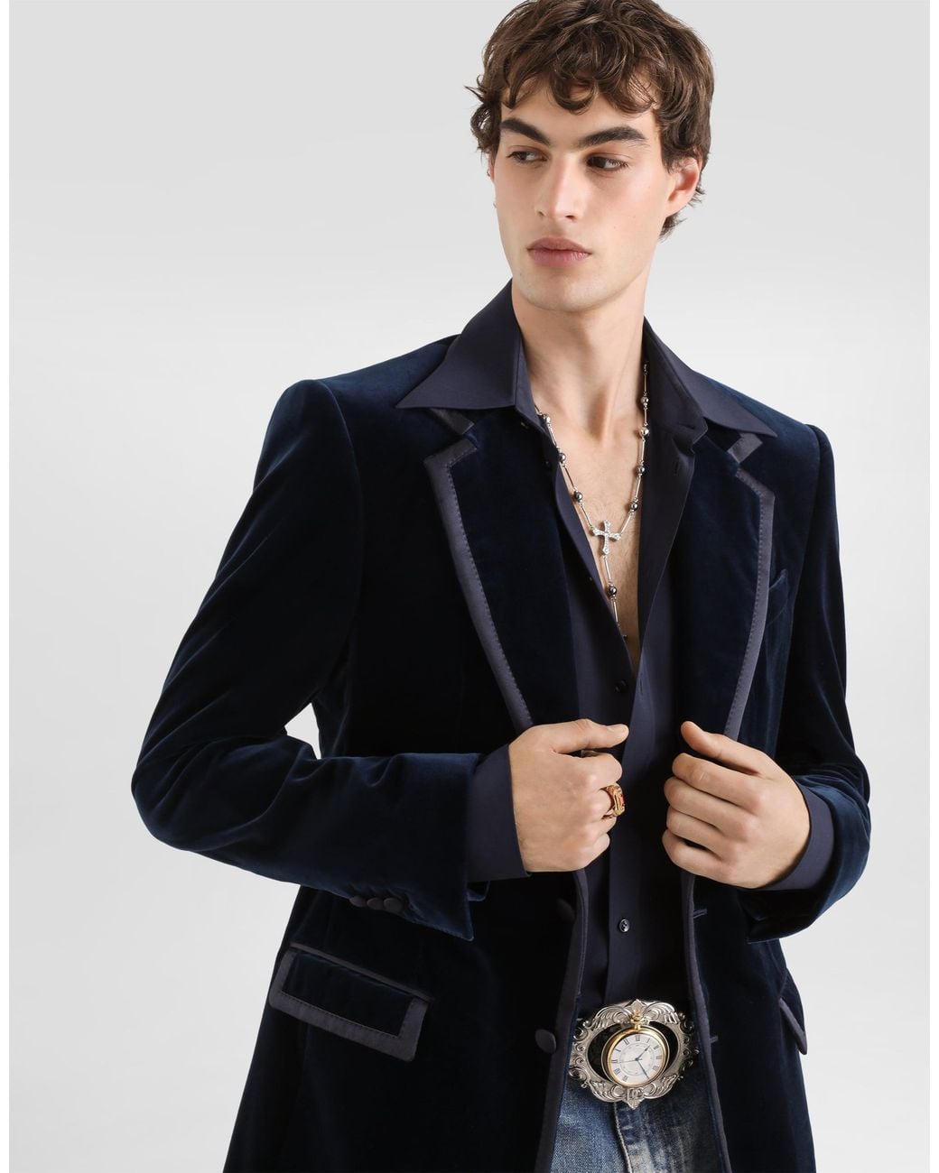 Dolce & Gabbana Blue Sicilia Single-Breasted Tuxedo Jacket for men