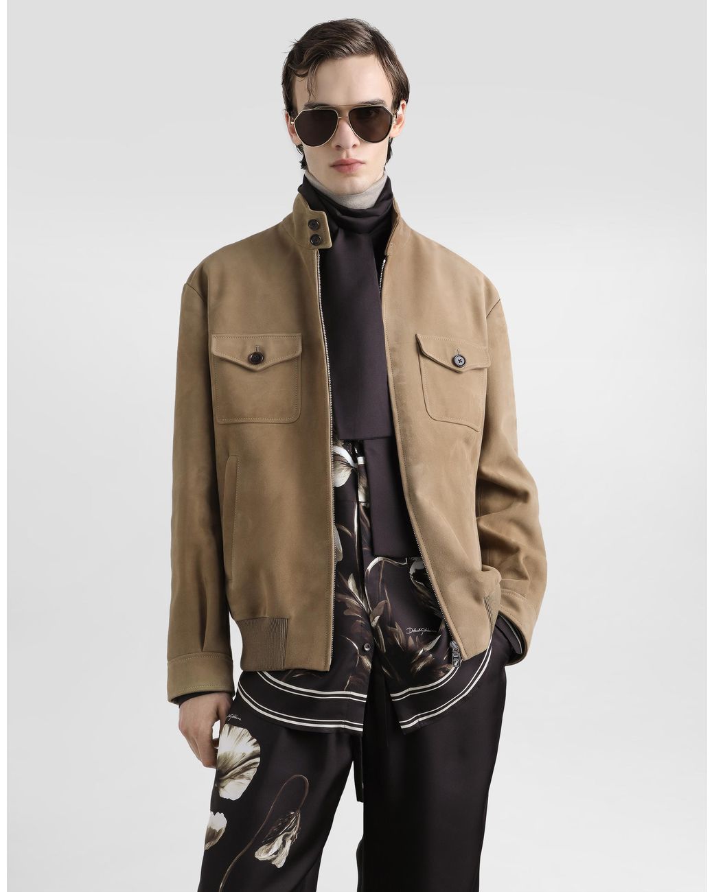 Dolce & Gabbana Natural Suede Jacket for men
