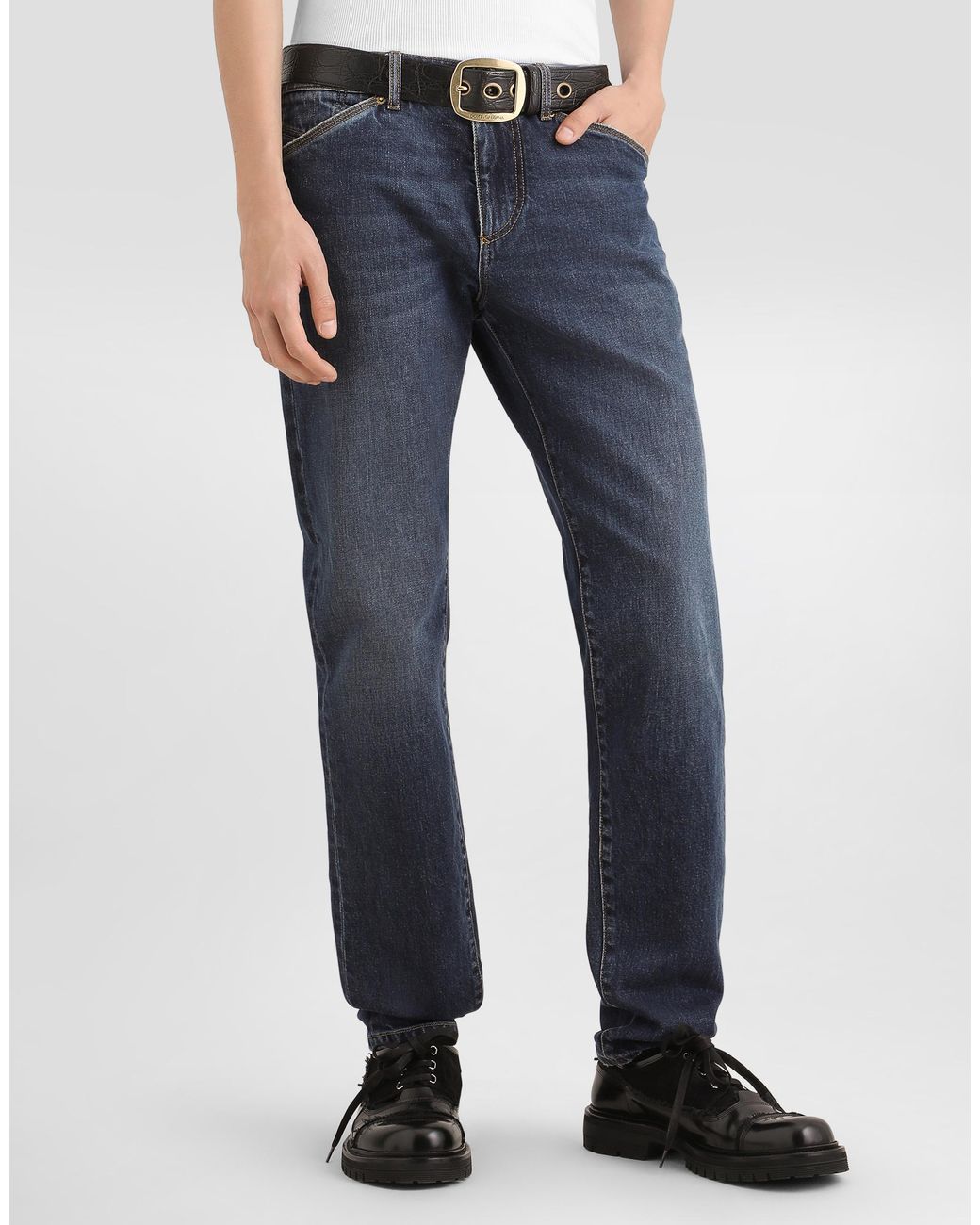 Dolce & Gabbana Blue Denim Trousers for men