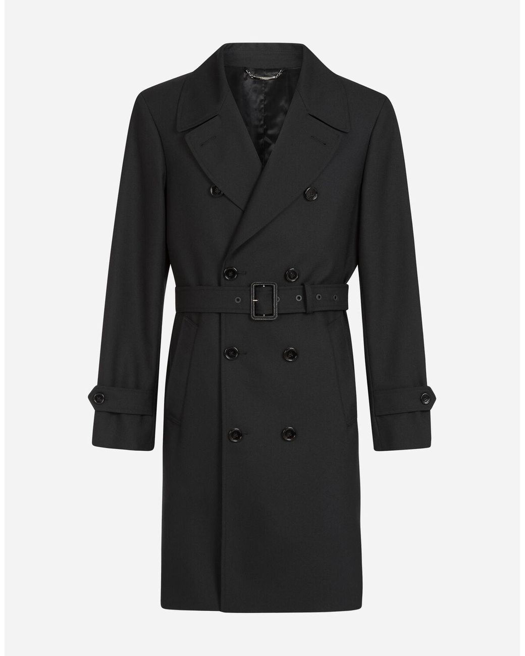 black trench coat wool