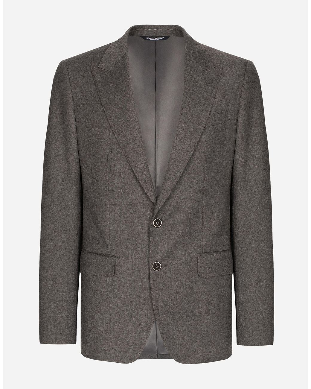 Dolce & Gabbana Gray Single-Breasted Stretch Flannel Sicilia-Fit Jacket for men