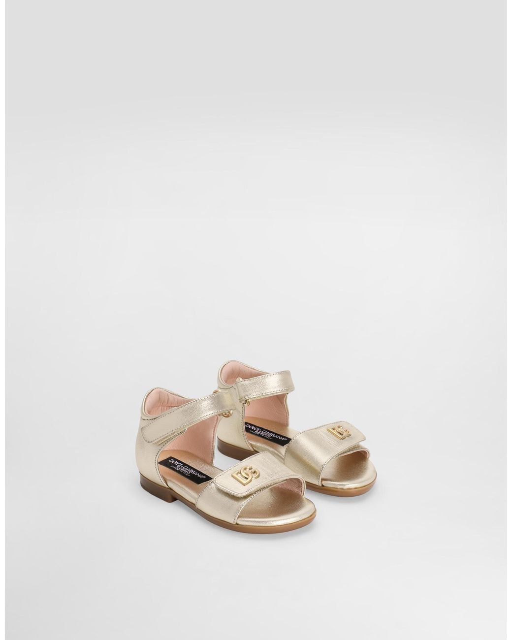 Dolce & Gabbana Natural Laminated Nappa Leather Sandals