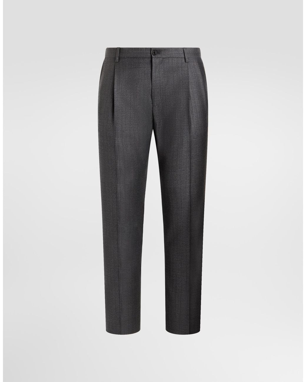 Dolce & Gabbana Gray Pinstripe Virgin Wool Trousers for men