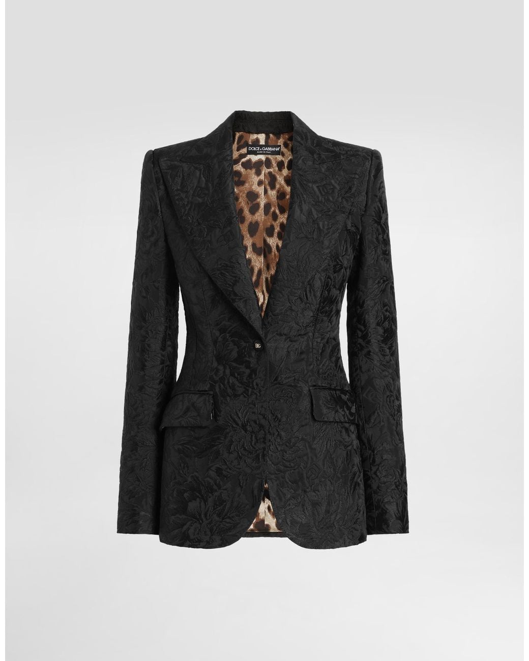 Dolce & Gabbana Black Turlington Brocade Jacket