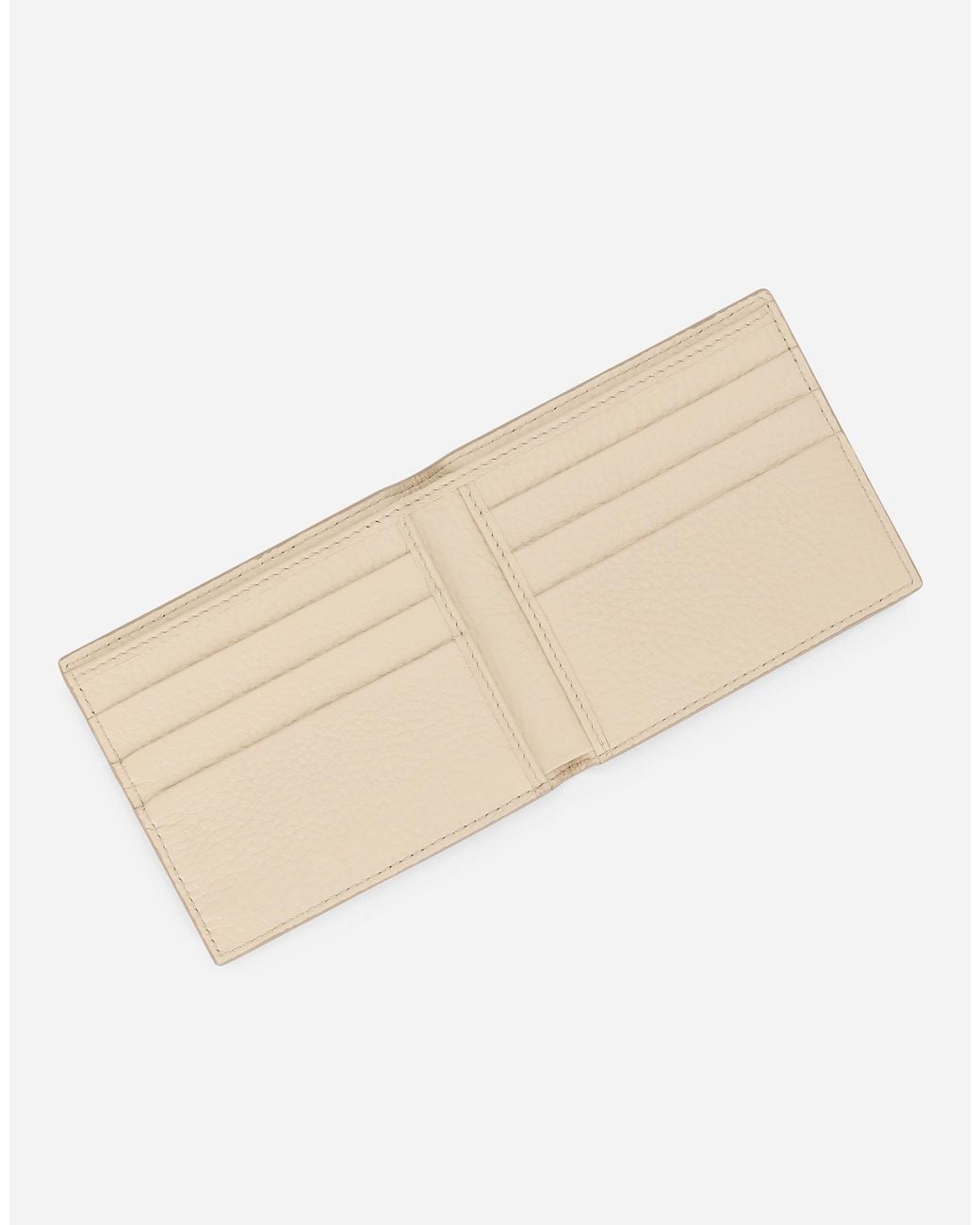 Dolce & Gabbana Natural Embossed-Logo Bi-Fold Wallet for men