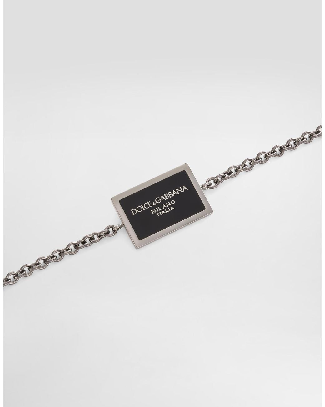Dolce & Gabbana White Metal Bracelet With Logo for men
