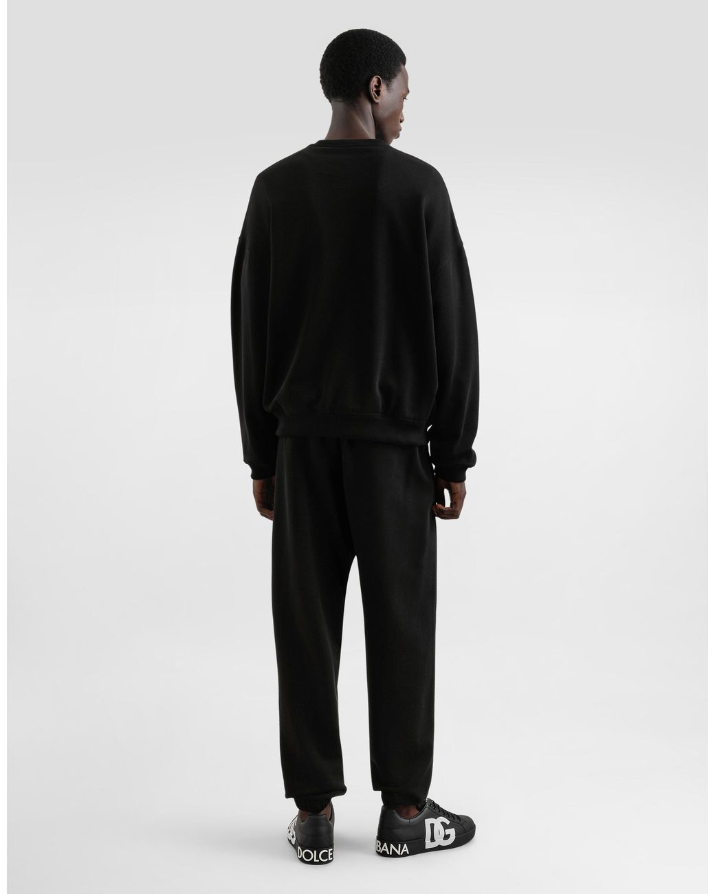 Dolce & Gabbana Jogginghose Aus Stretchjersey Mit Stickerei in Black für Herren