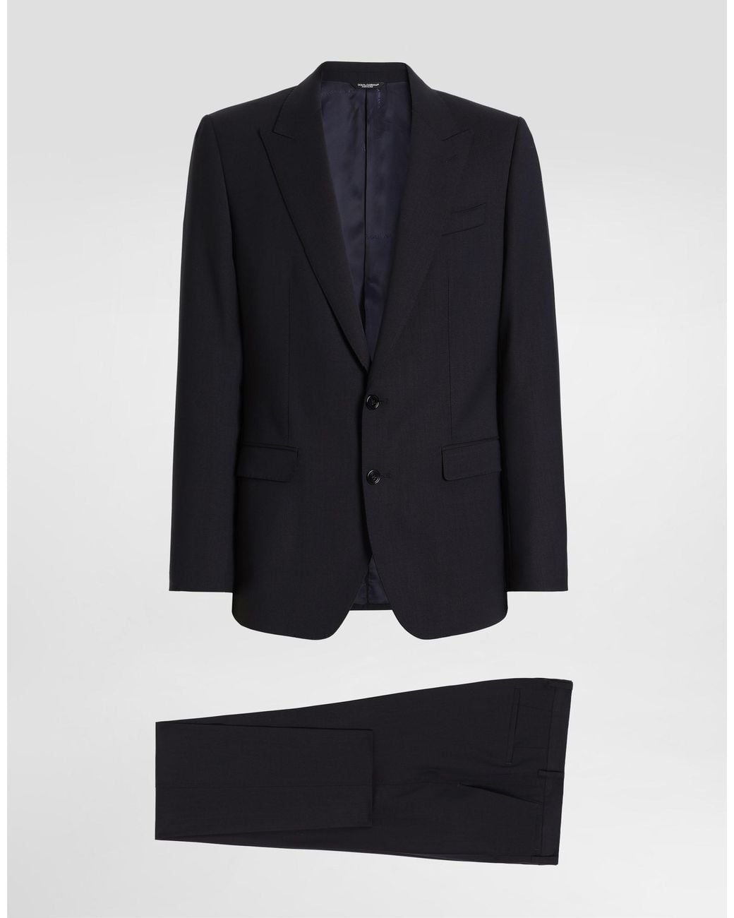 Dolce & Gabbana Blue Single-Breasted Martini Light Wool Gabardine Suit for men