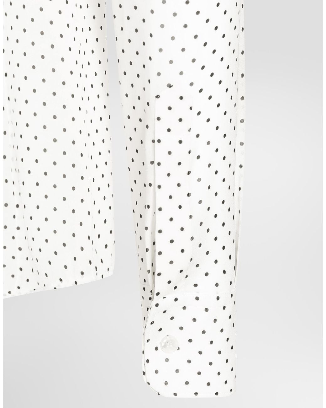 Dolce & Gabbana White Sicilia Polka Dot Silk Shirt for men