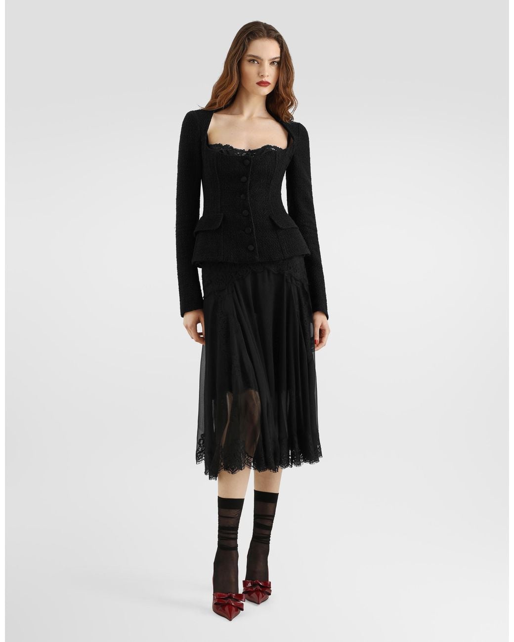 Dolce & Gabbana Black Chiffon Skirt