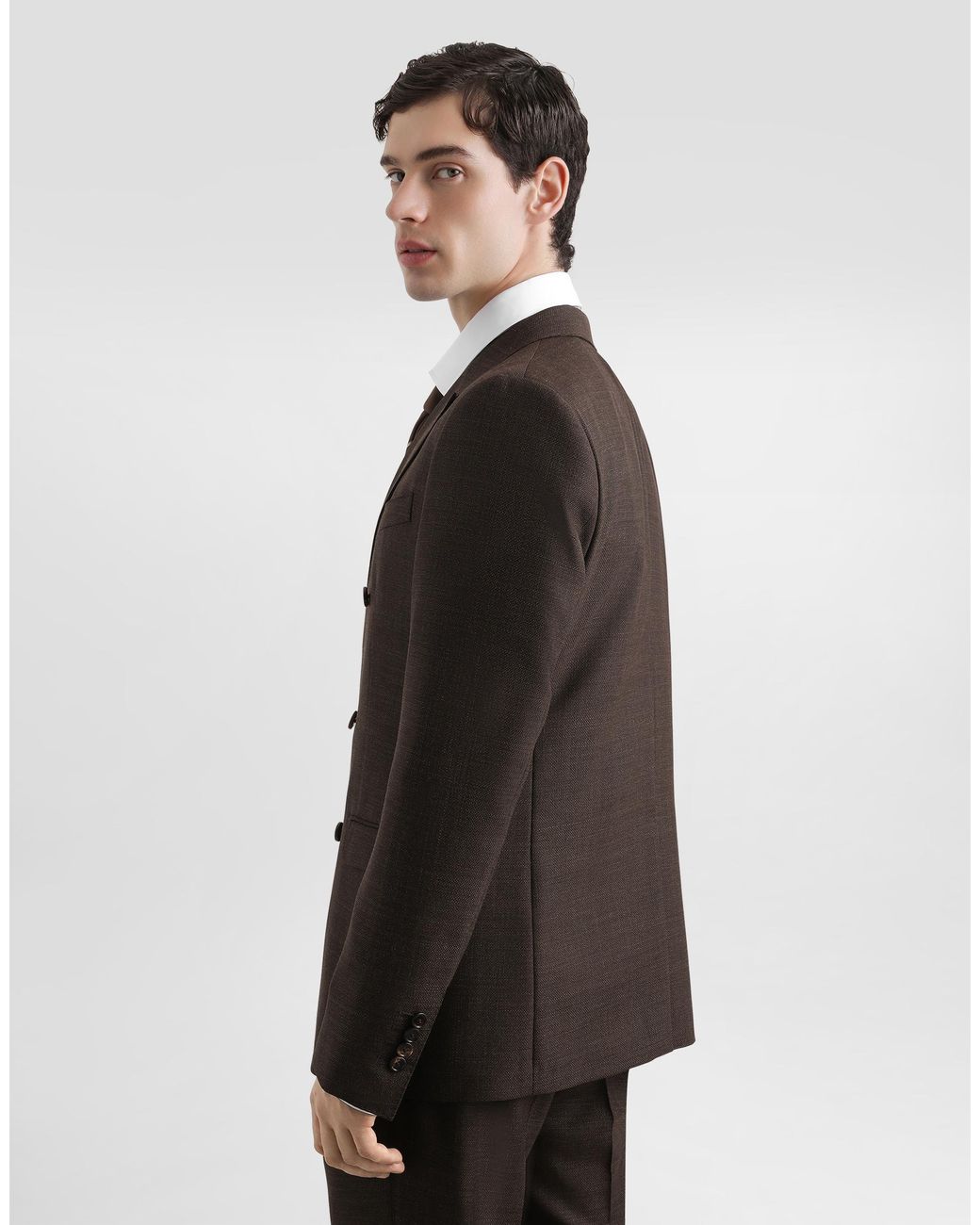 Dolce & Gabbana Black Double-Breasted Taormina Wool Jacket for men