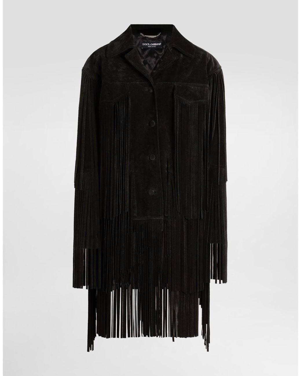 Dolce & Gabbana Black Split Leather Jacket