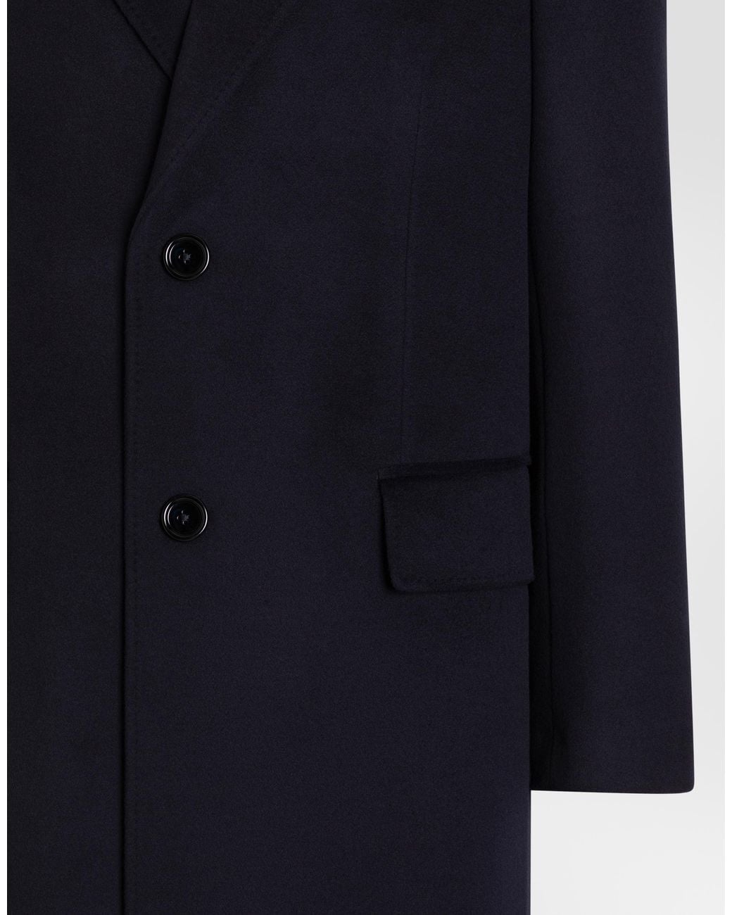 Dolce & Gabbana Blue Single-Breasted Wool Coat for men