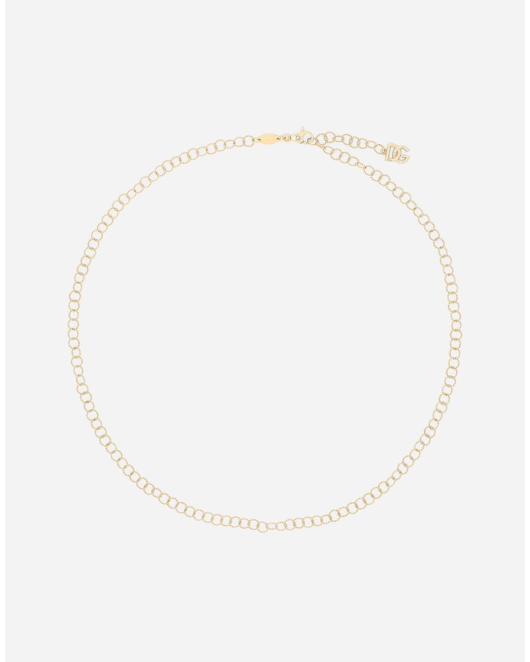 Dolce & Gabbana White Lettering Chain Necklacetwisted Wire