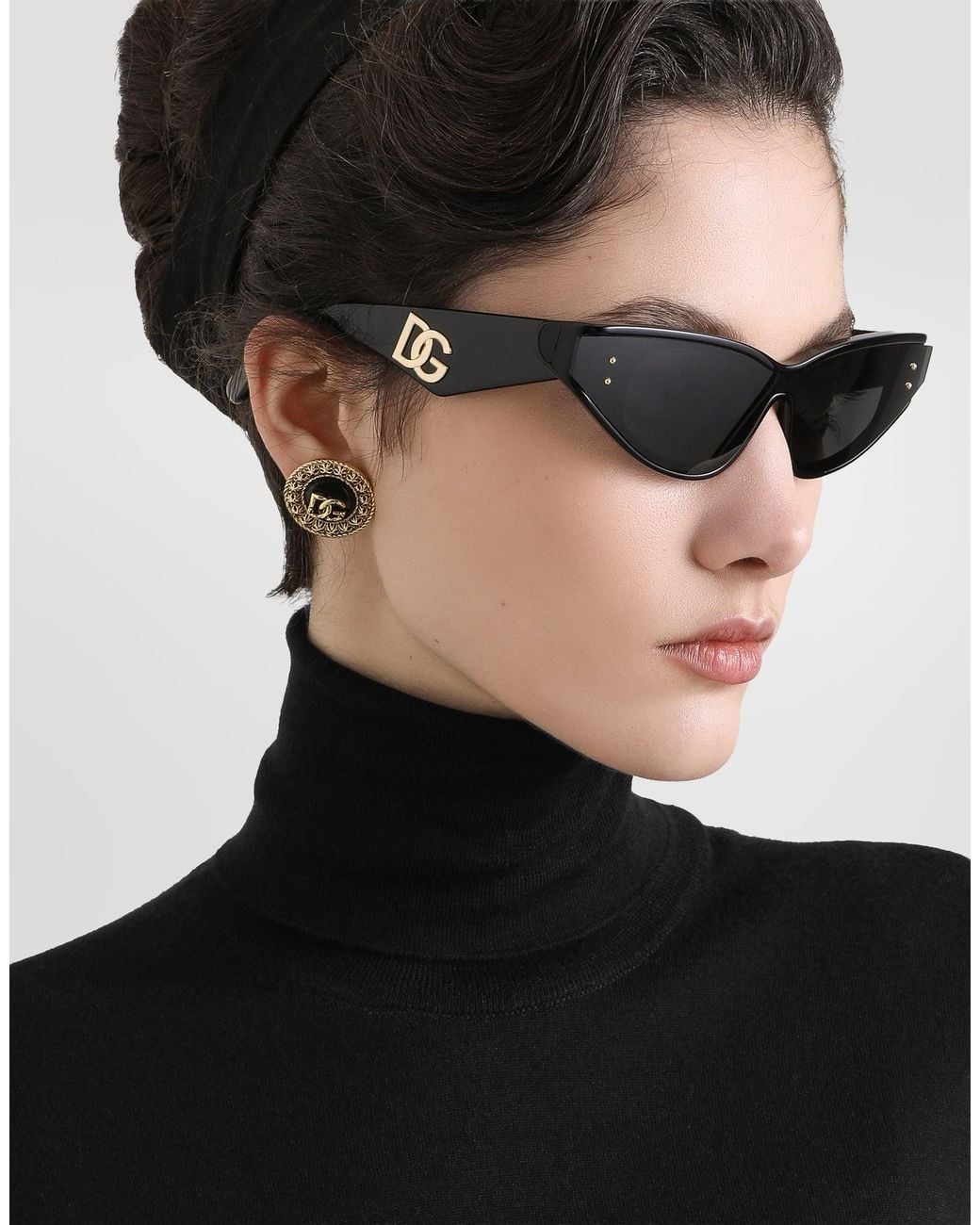 Dolce & Gabbana Metallic Clip Earrings With Dg Logo