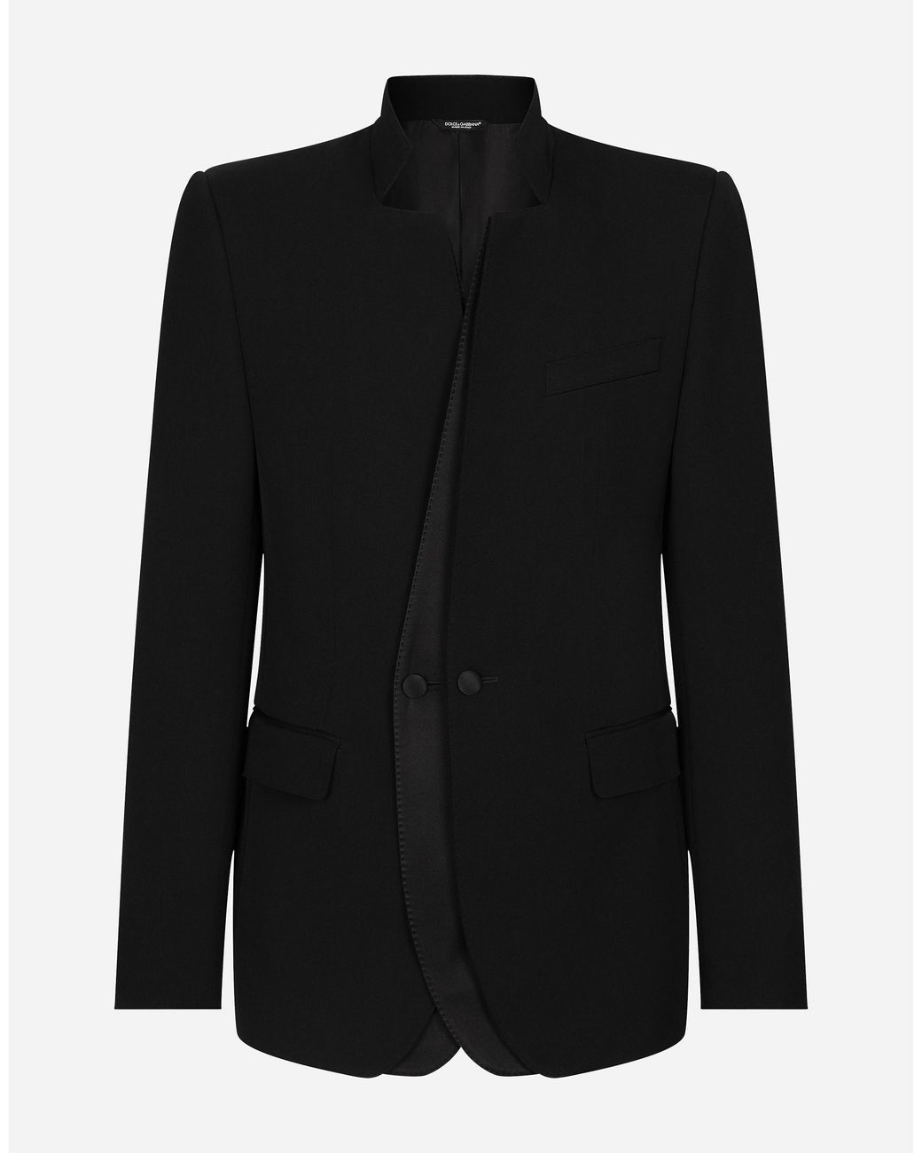 Dolce & Gabbana Black Single-Breasted Wool Jacket for men
