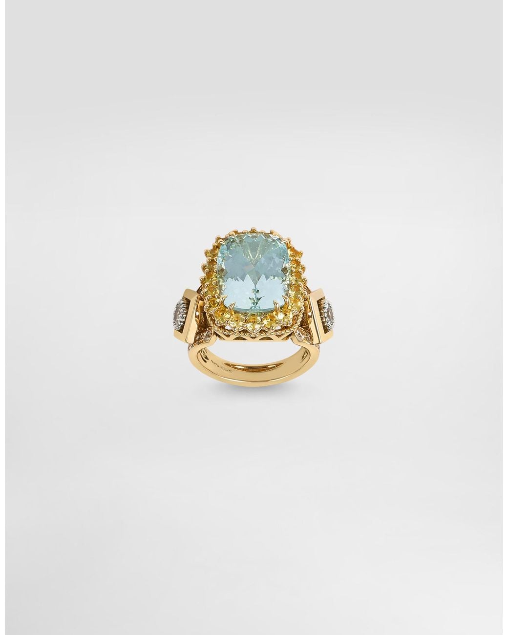 Dolce & Gabbana White 2329 Ring Acquamarin