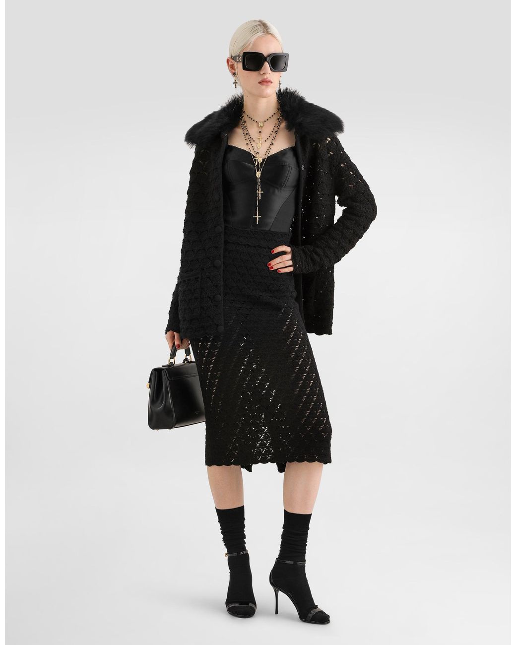 Dolce & Gabbana Black Crochet Jacket