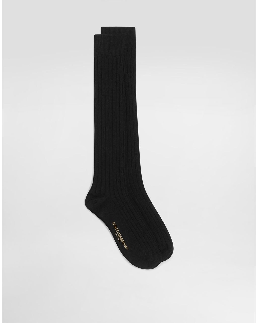 Dolce & Gabbana Black Ribbed Socks