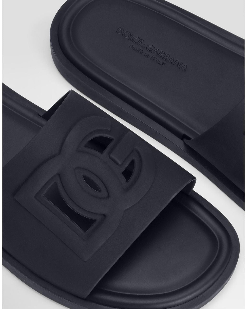 メンズ Dolce & Gabbana ビーチウェアスライドサンダル ラバー Blue