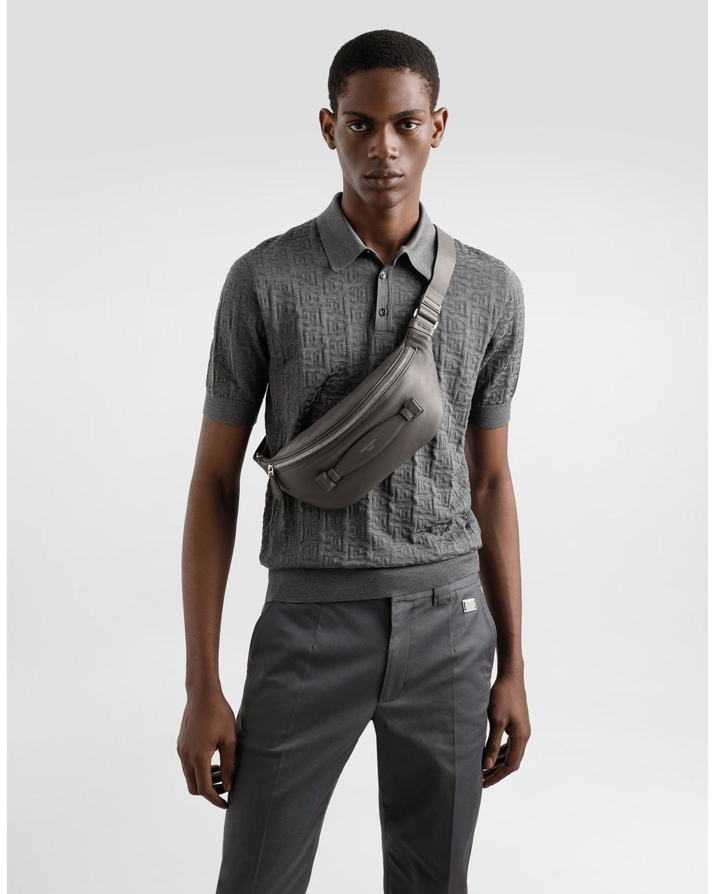 Dolce & Gabbana Gürteltasche Aus Kalbsnappaleder in White für Herren