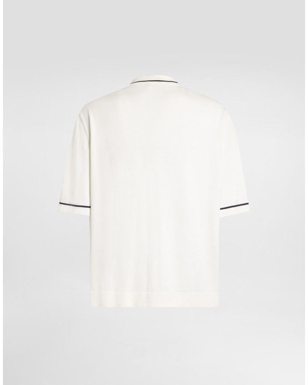 Dolce & Gabbana White Silk And Cotton Shirt With Twill for men