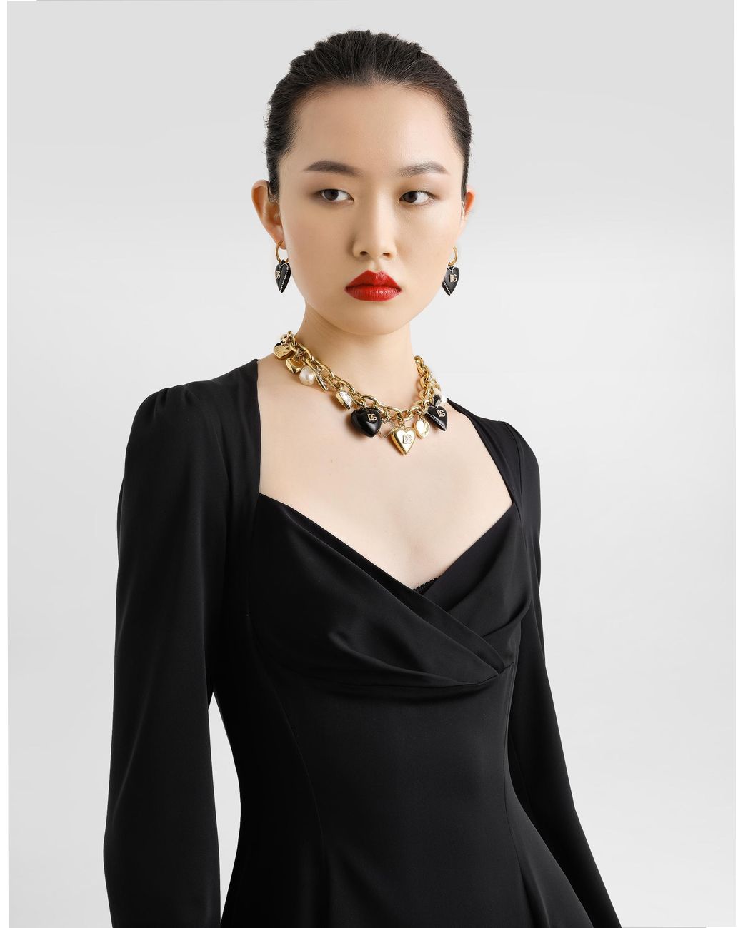Dolce & Gabbana Black Godet Line Cady Dress