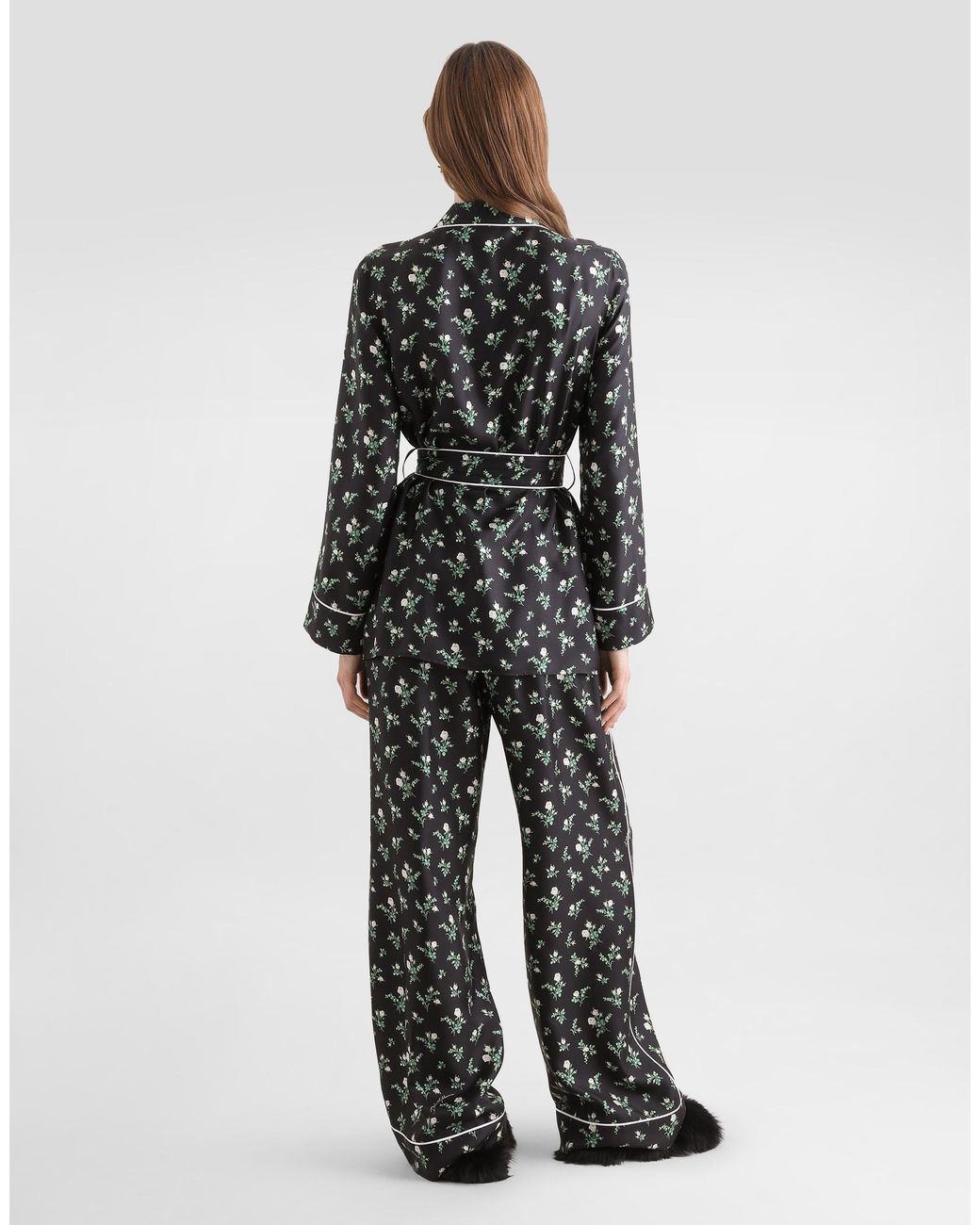 Dolce & Gabbana Multicolor Roses And Lilies Of The Valley-Print Twill Vanity Trousers