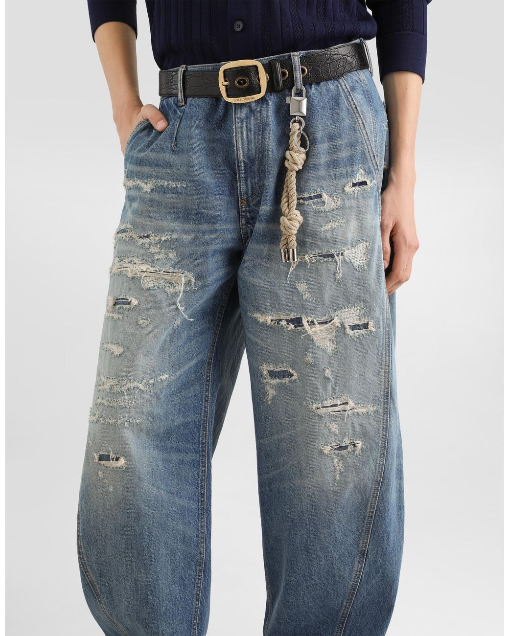 Dolce & Gabbana Blue Denim Trousers for men