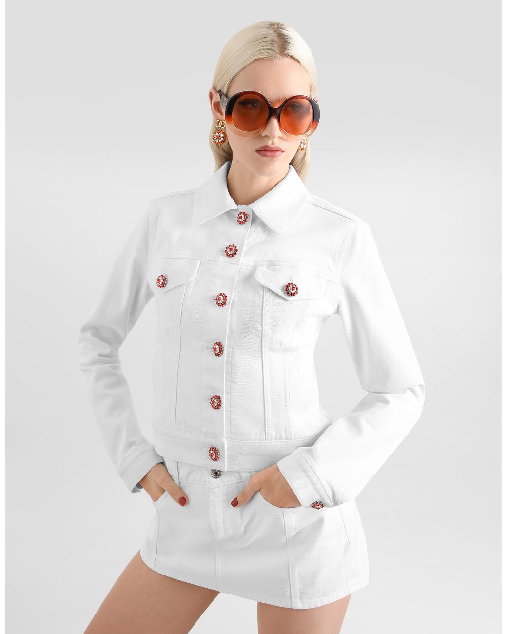 Dolce & Gabbana White Giubbotto